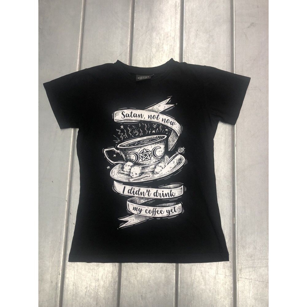 Restyle Goth Women's Tshirt Size Small Black Gothic Coffee‎